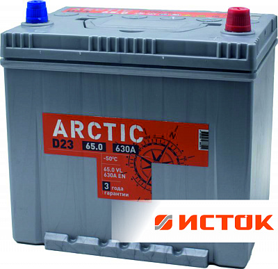 Батарея аккумуляторная 65Ач 630А 12V пп Азия-ARCTIC-231*172*220